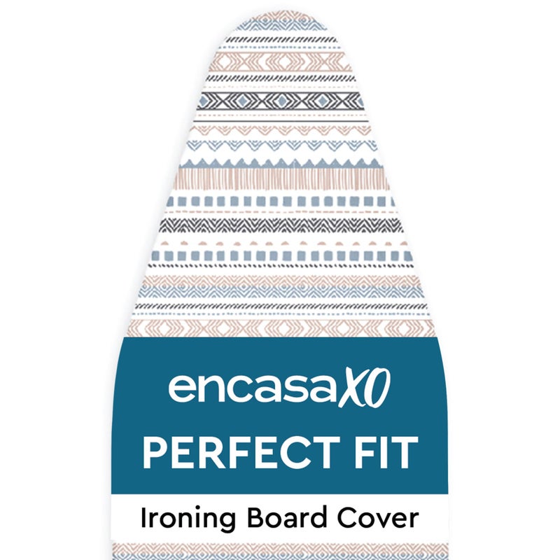 Encasa XO Ironing Board Cover and Pad 54"x15" - Thick 3mm Felt Padding, Drawstring Tightening & Lock, Easy Fit, Scorch & Stain Resistant, Fits Standard Large Ironing Board - Yellow Moon - Image 1